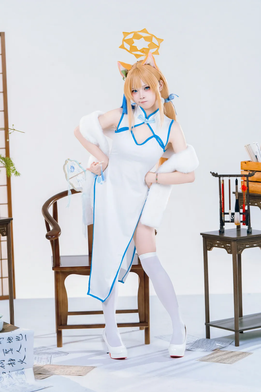 蔚蓝档案, 二次元Cosplay, 旗袍cos, 白棚摄影, 伊洛玛丽cos - 第2张