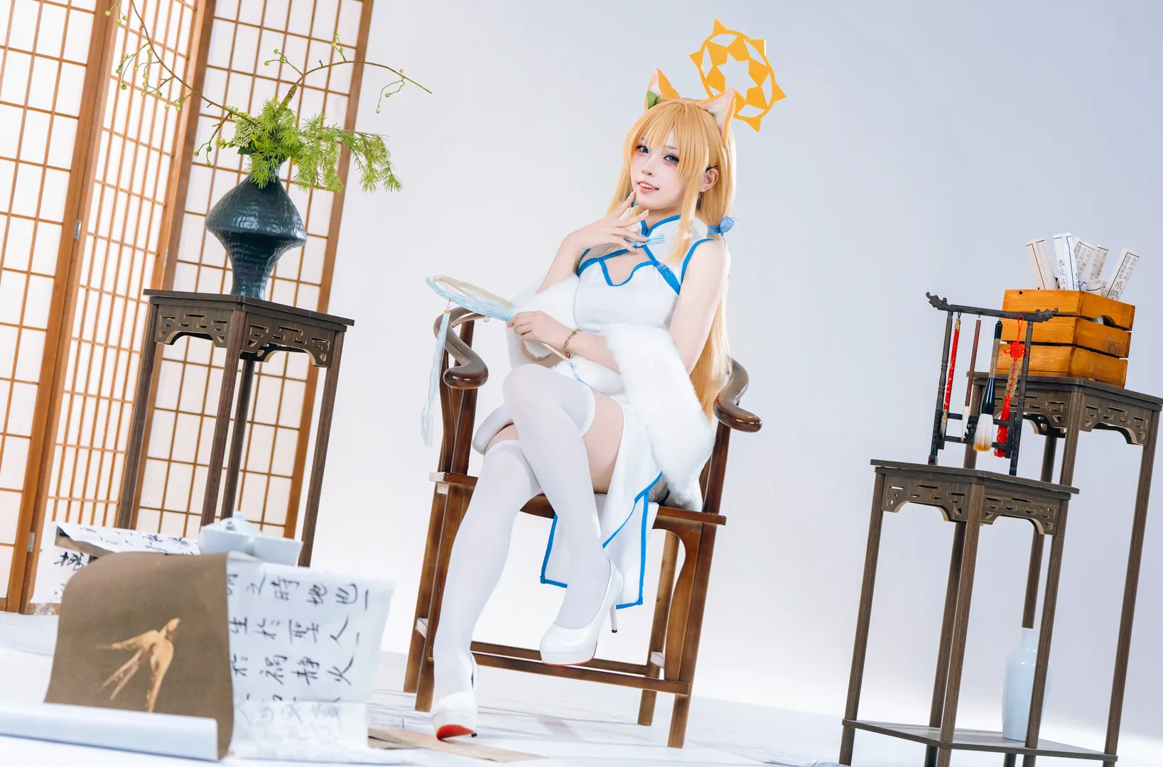 蔚蓝档案, 二次元Cosplay, 旗袍cos, 白棚摄影, 伊洛玛丽cos - 第3张