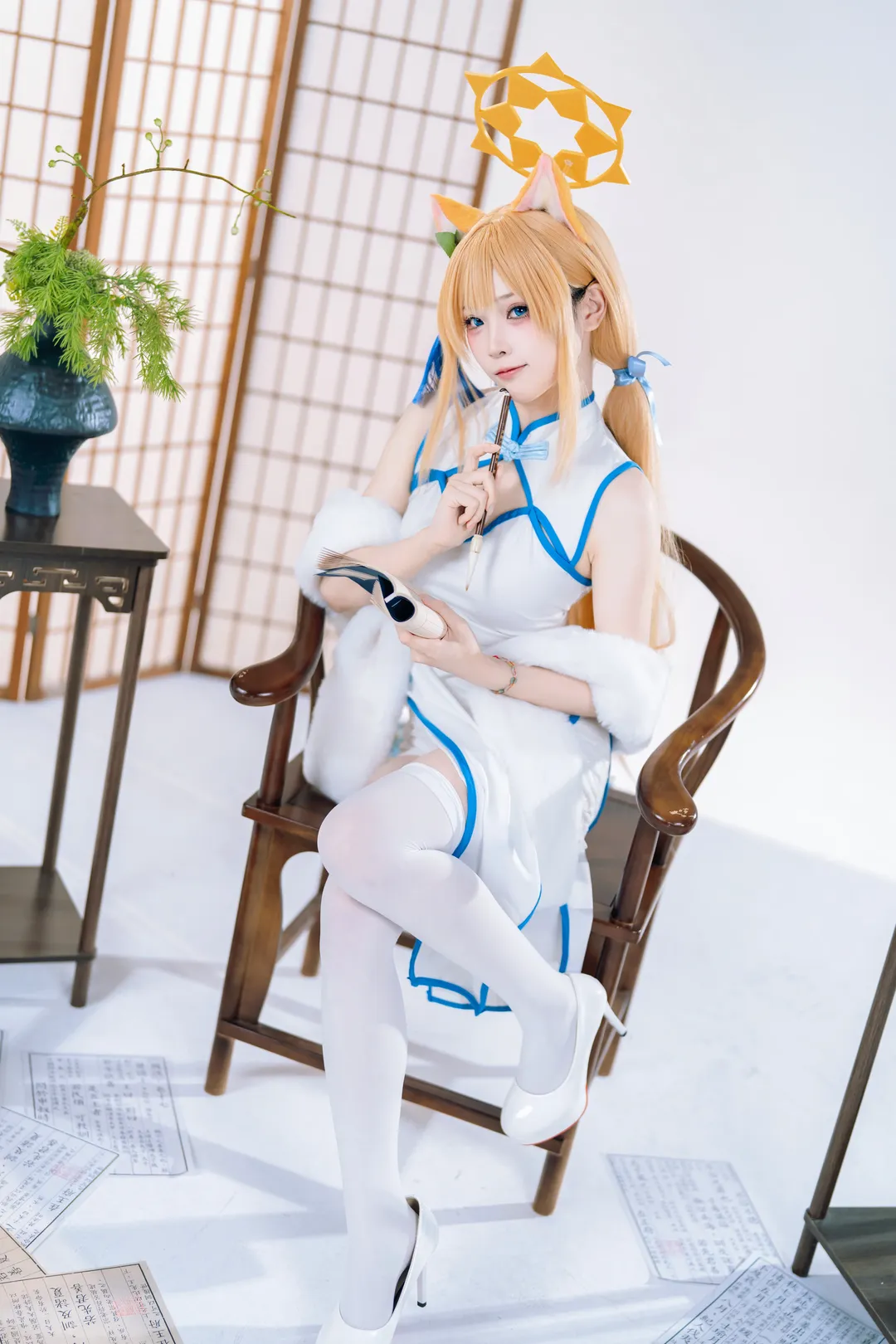 蔚蓝档案, 二次元Cosplay, 旗袍cos, 白棚摄影, 伊洛玛丽cos - 第4张