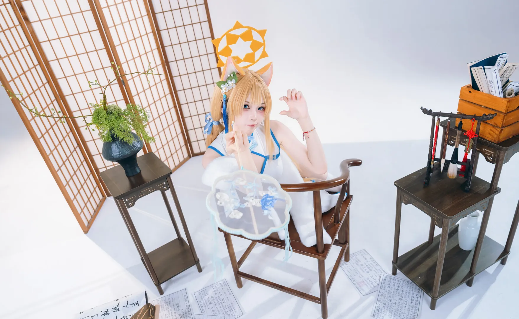 蔚蓝档案, 二次元Cosplay, 旗袍cos, 白棚摄影, 伊洛玛丽cos - 第5张