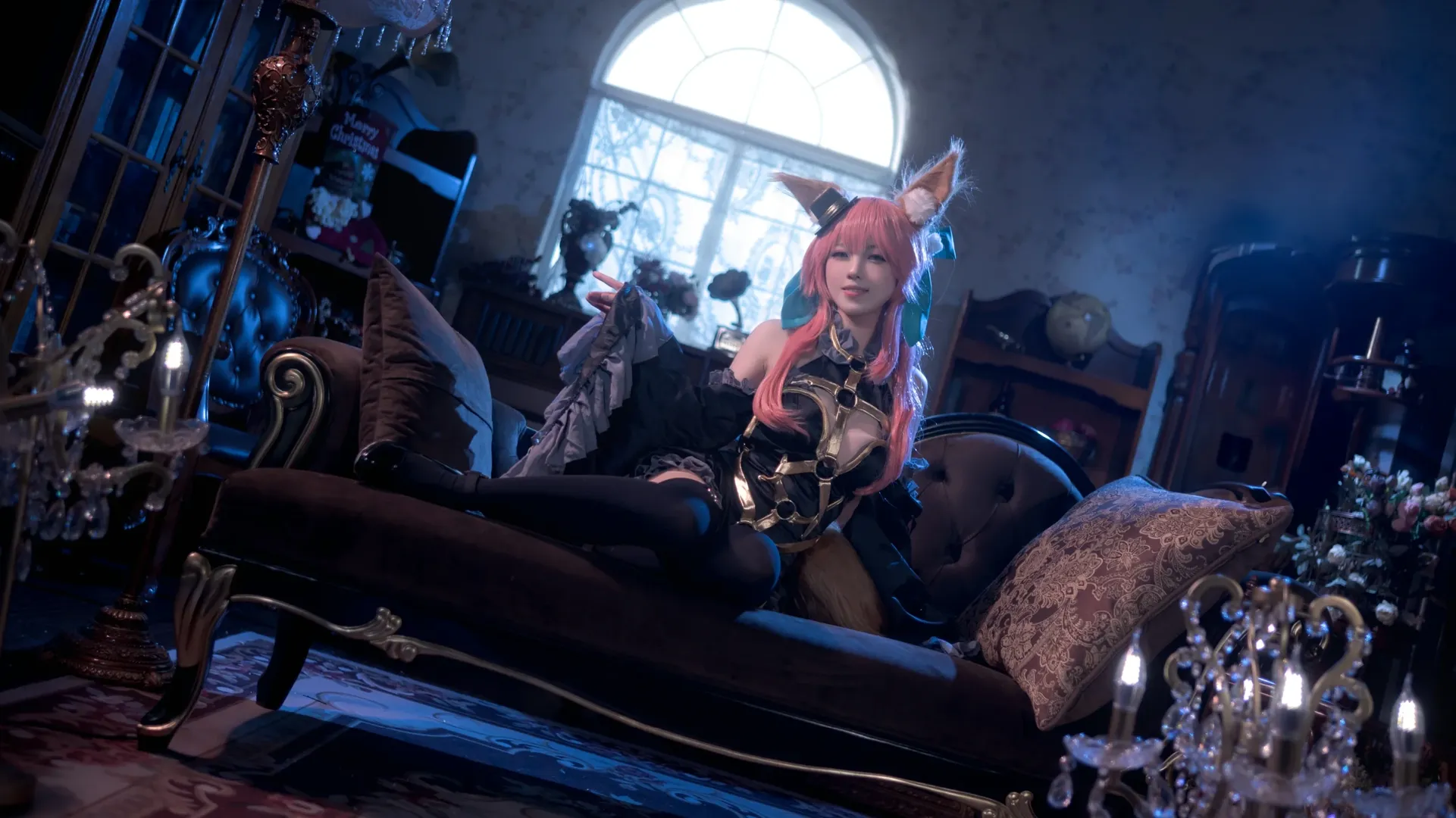 Fate, 黑丝高跟鞋, 玉藻前cos, 复古写真, 狐狸cosplay - 第6张