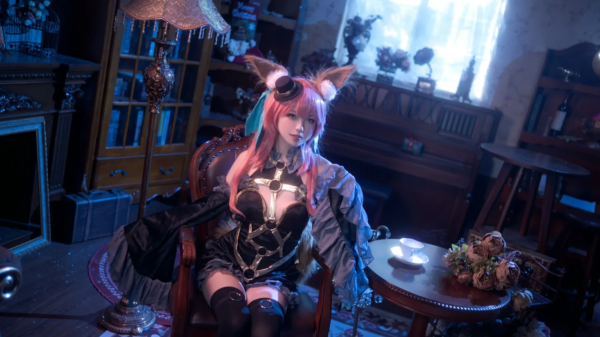 Fate, 黑丝高跟鞋, 玉藻前cos, 复古写真, 狐狸cosplay - 第8张