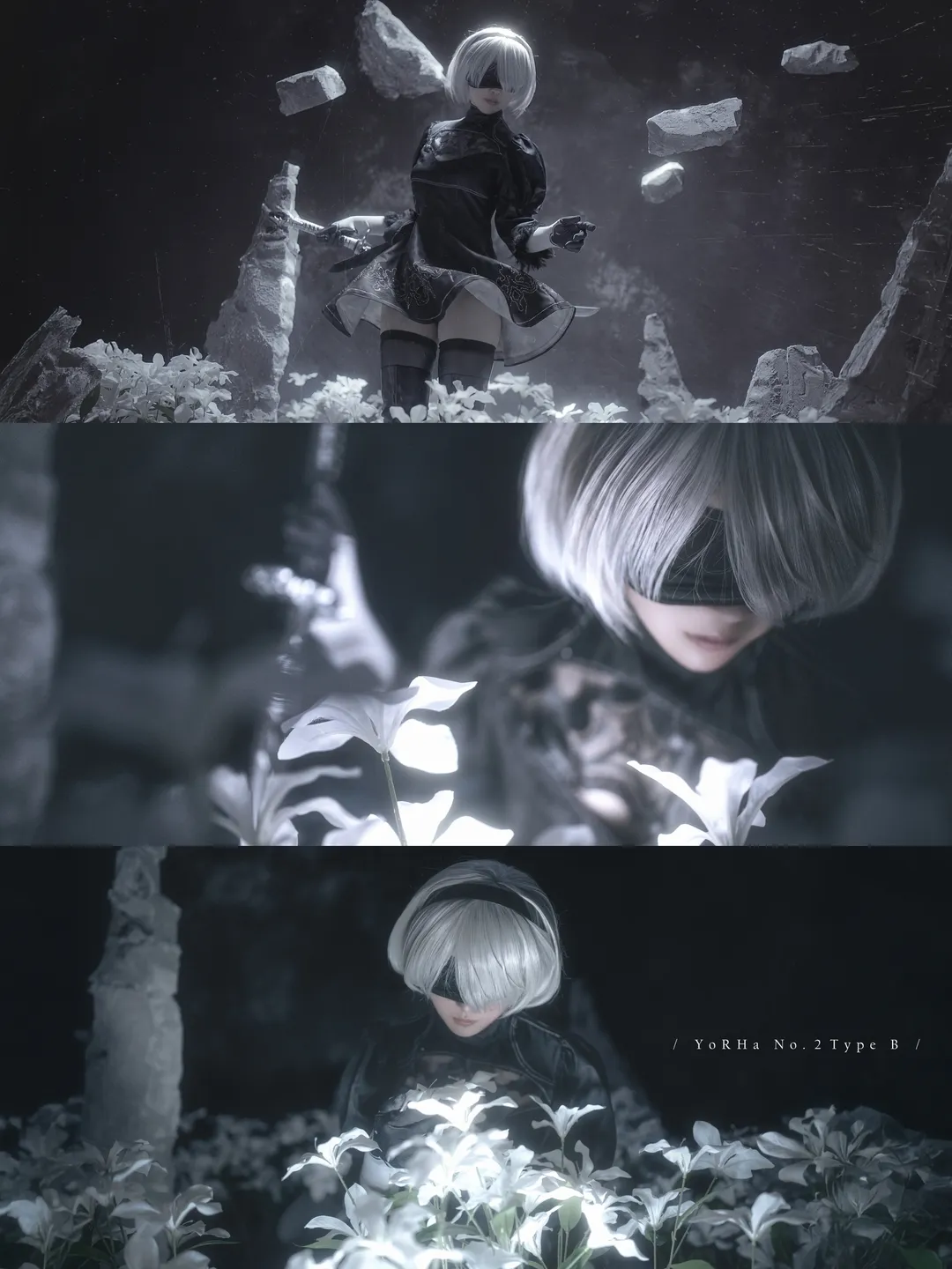 角色扮演, 尼尔机械纪元, 废墟写真, YoRHa No. 2 Type B cos, 白百合 - 第1张