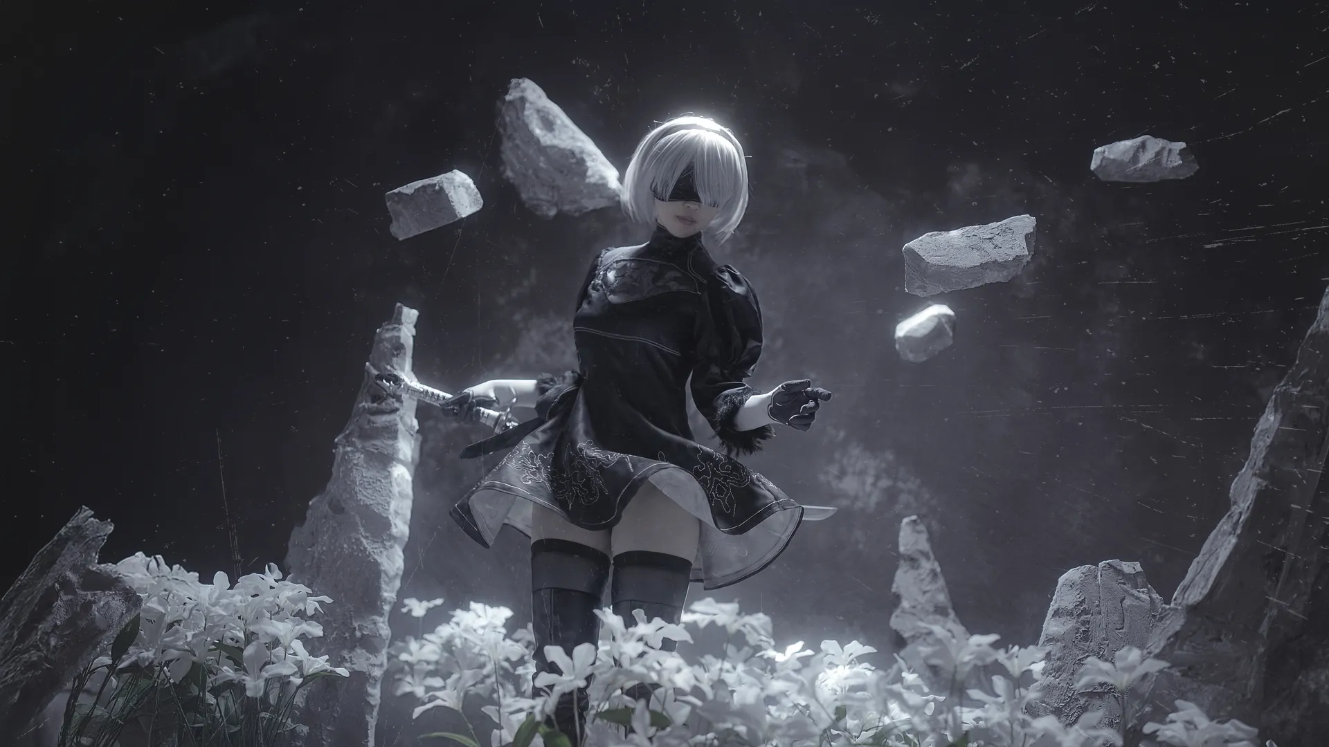 角色扮演, 尼尔机械纪元, 废墟写真, YoRHa No. 2 Type B cos, 白百合