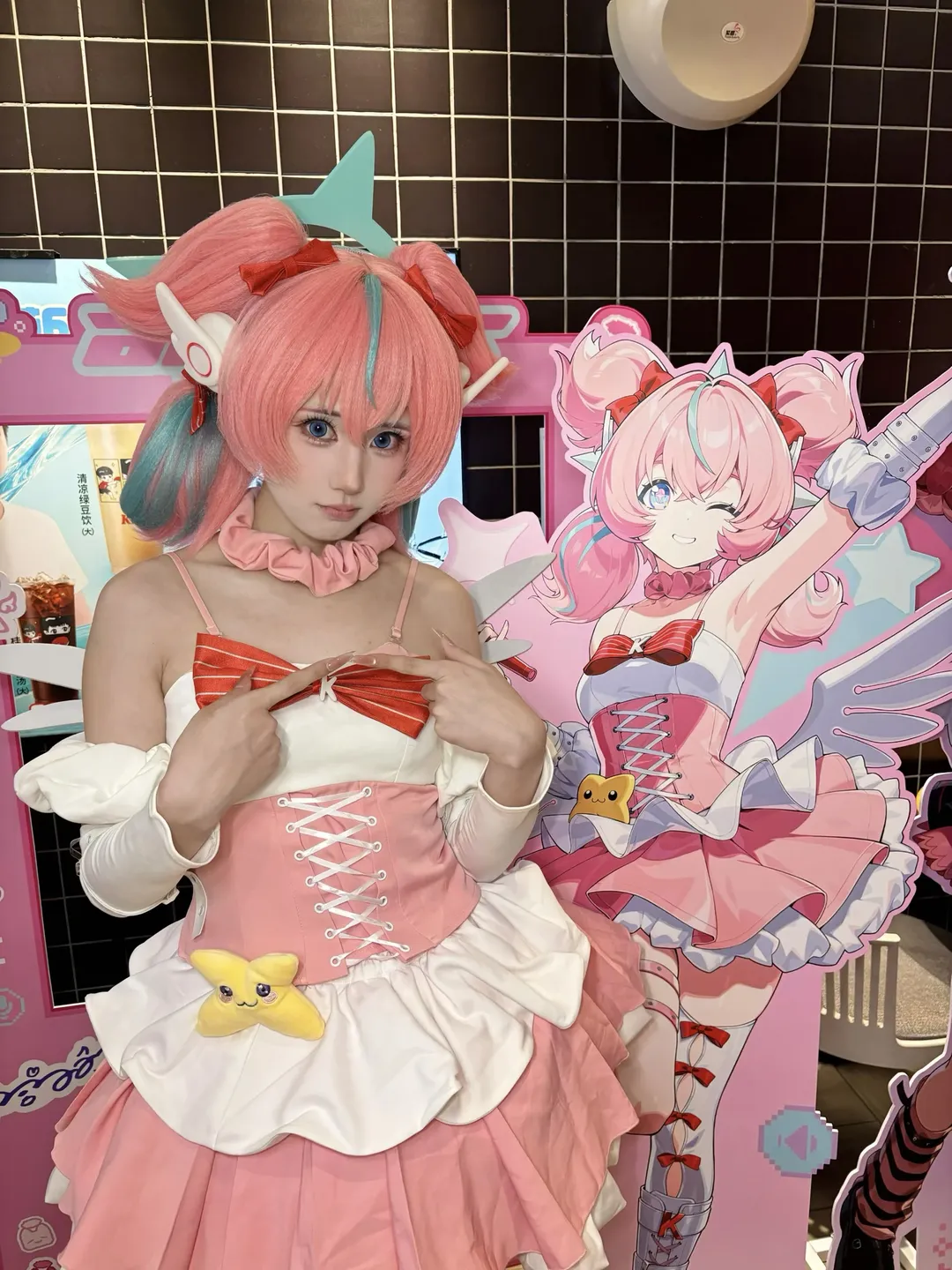 Zenless Zone Zero, Anime girl, Casual cosplay, KFC collaboration, Aria from Angels of Delusion cosplay