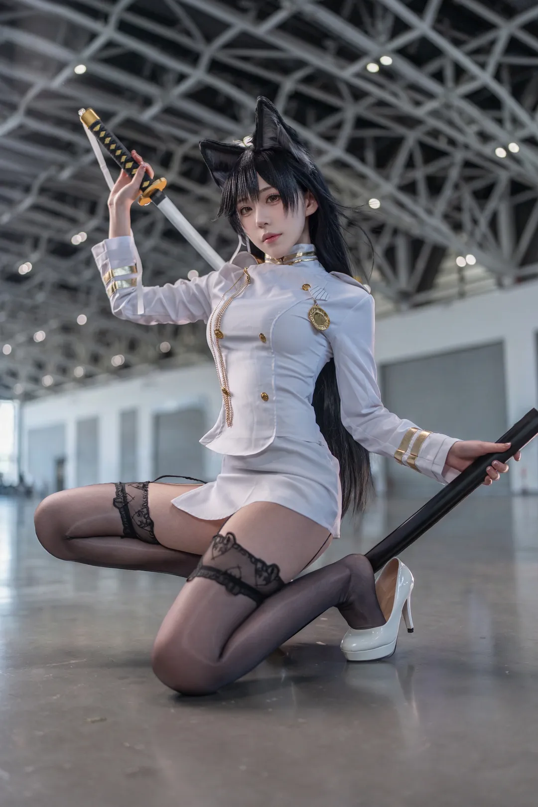 アズールレーン, イベント写真, 愛宕コスプレ, 軍服, 黒猫耳
