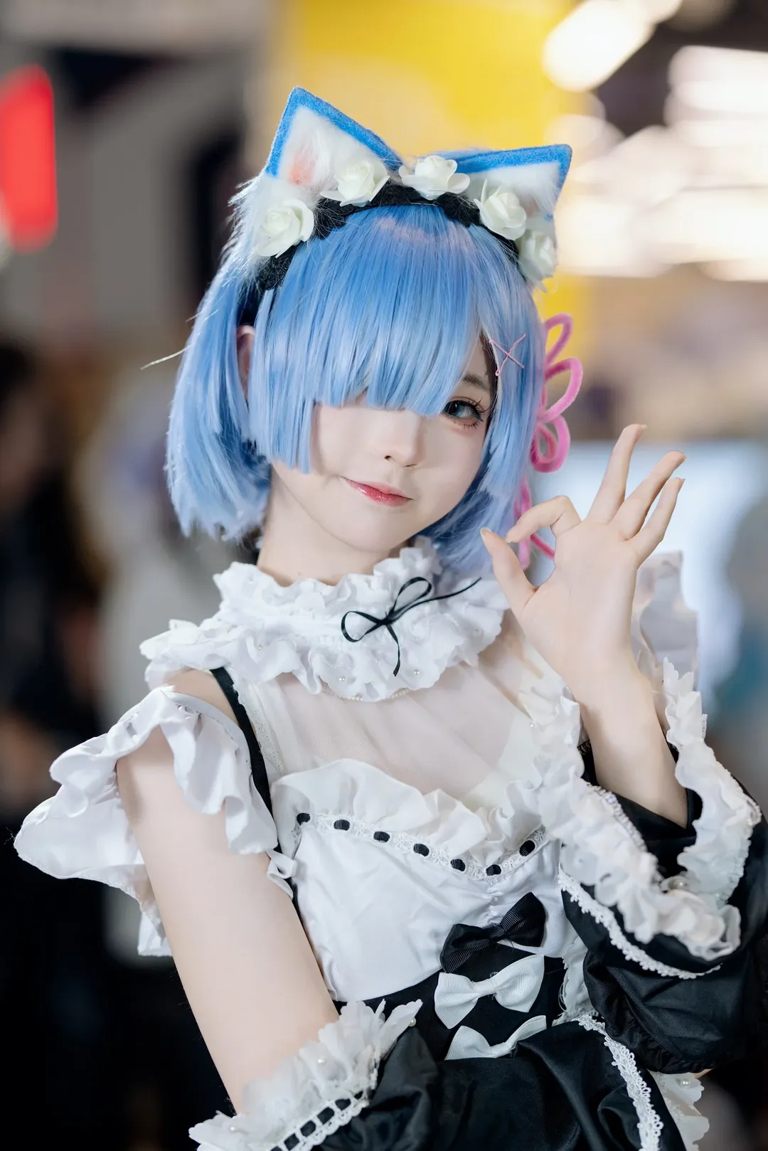 二次元撮影, イベント写真, メイド服コスプレ, 青髪メイド, 水游城コミコン - 3枚目