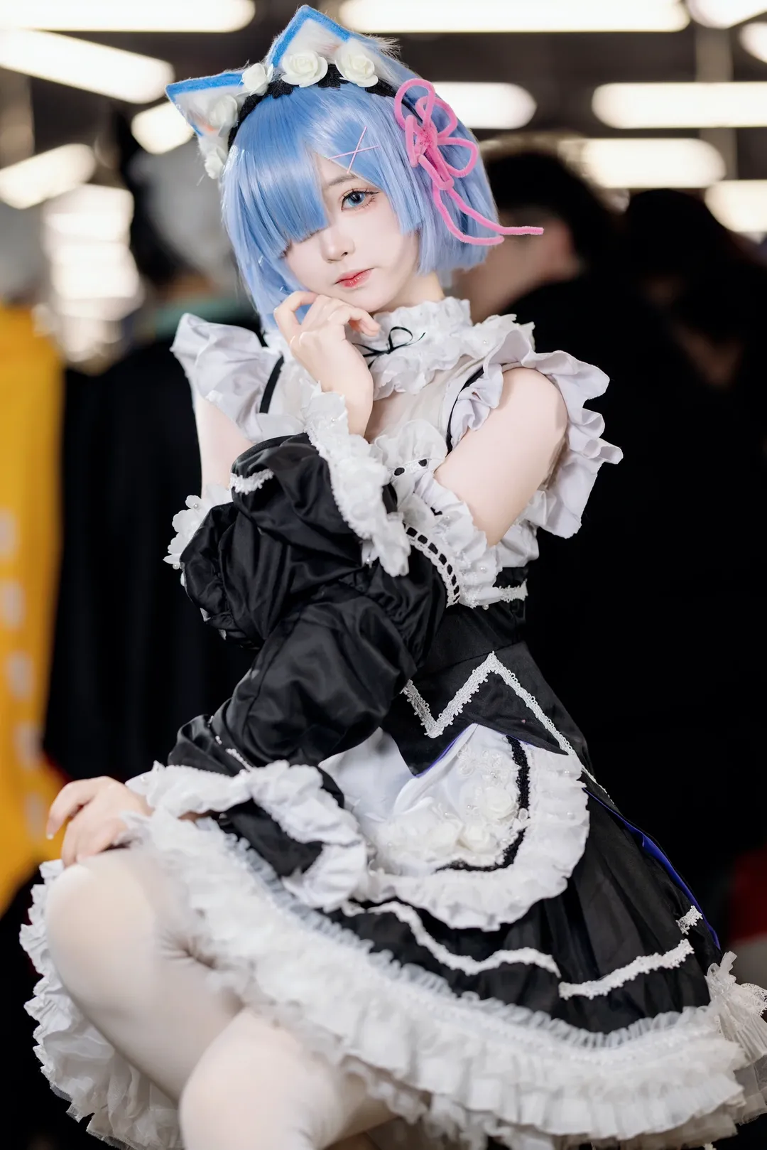 二次元撮影, イベント写真, メイド服コスプレ, 青髪メイド, 水游城コミコン - 6枚目