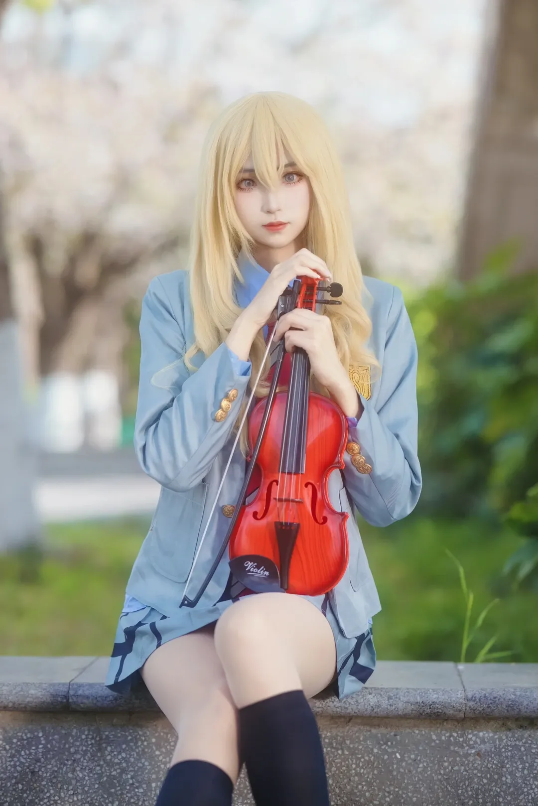 宫园薰cos, 四月是你的谎言, 小提琴cos, 春日樱花cos, 校服cosplay