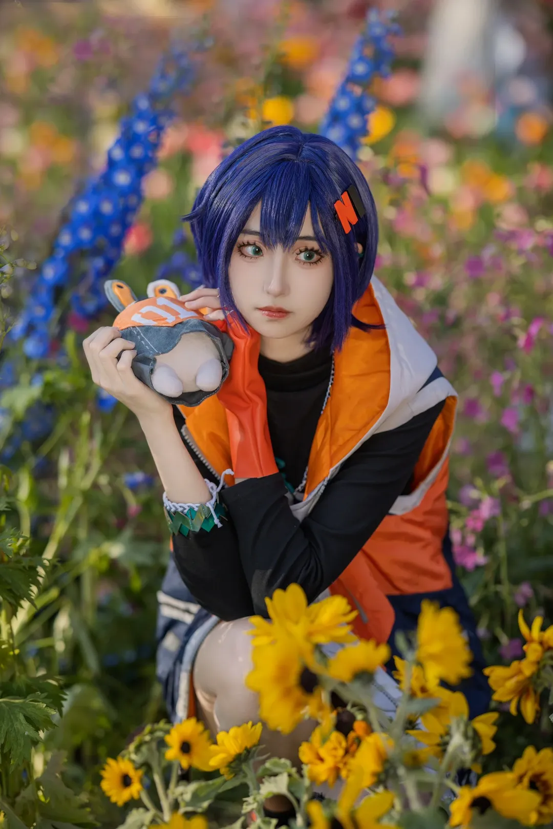 户外摄影, cosplay正片, 绝区零cos, 机能风穿搭, 植物园外景