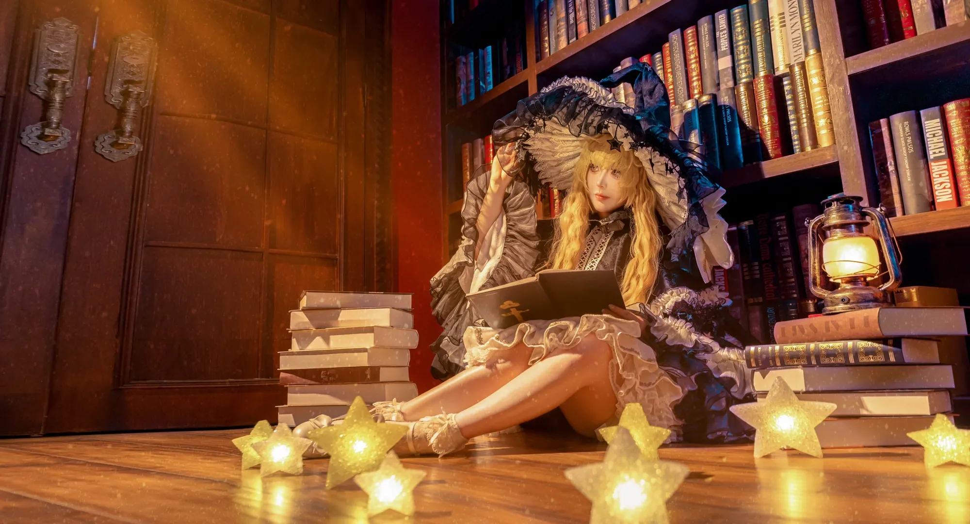 二次元, 东方project, 雾雨魔理沙cos, cosplay摄影, 复古书房