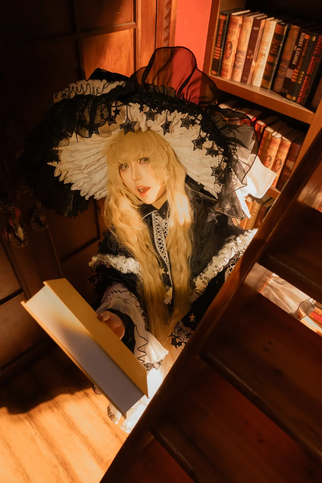 东方project, 雾雨魔理沙cos, 图书馆摄影, 东方cosplay, 复古洋装 - 第1张