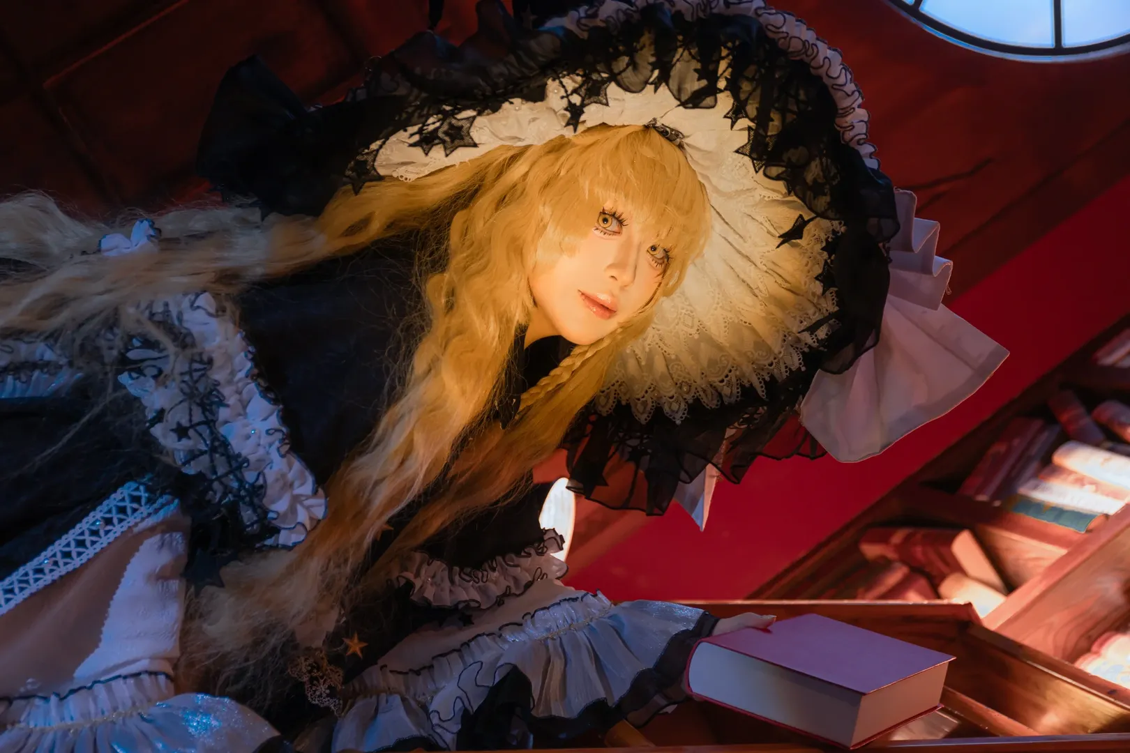 东方project, 雾雨魔理沙cos, 图书馆摄影, 东方cosplay, 复古洋装 - 第2张