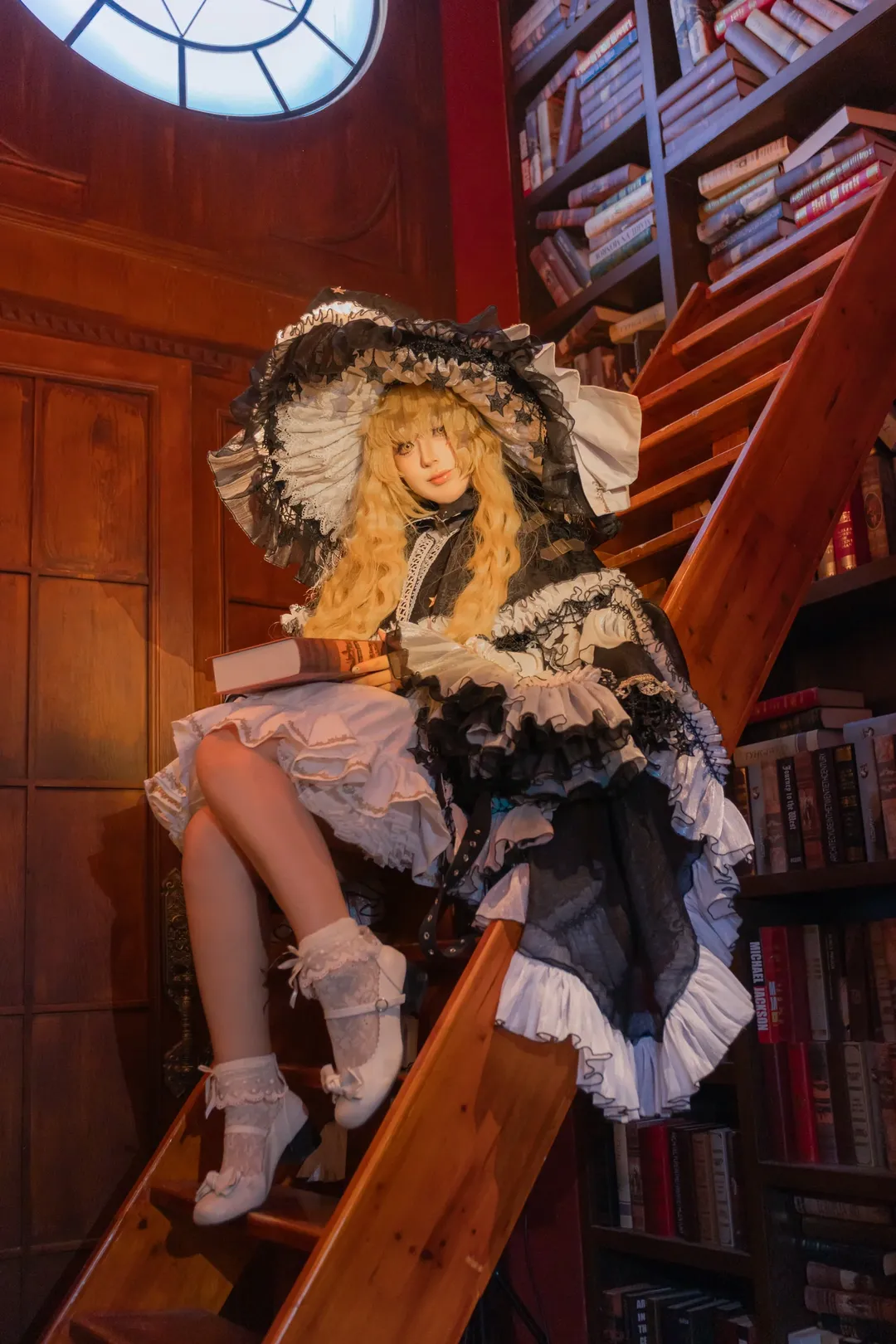 東方Project, 霧雨魔理沙 コスプレ, 図書館撮影, 東方コスプレ, レトロなドレス