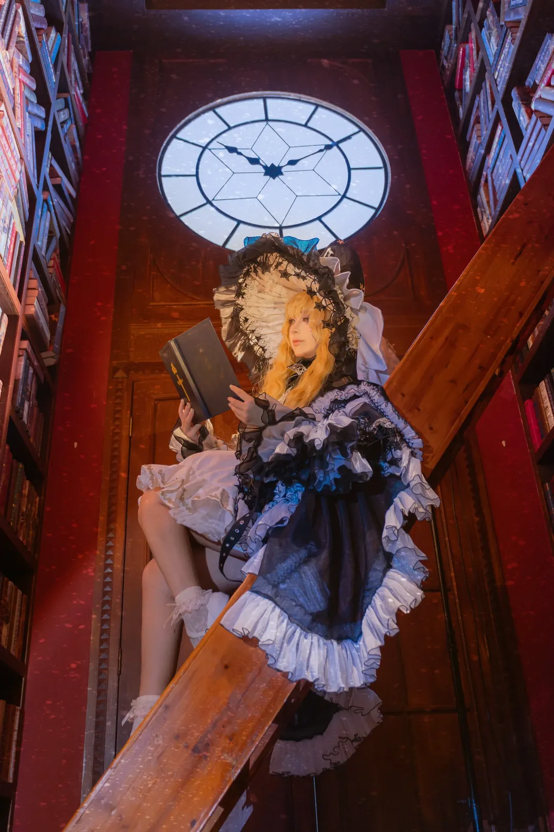 东方project, 雾雨魔理沙cos, 图书馆摄影, 东方cosplay, 复古洋装 - 第6张