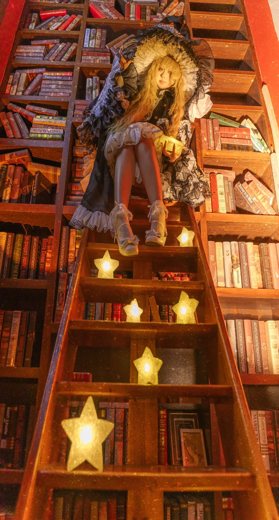 东方project, 雾雨魔理沙cos, 图书馆摄影, 东方cosplay, 复古洋装 - 第7张