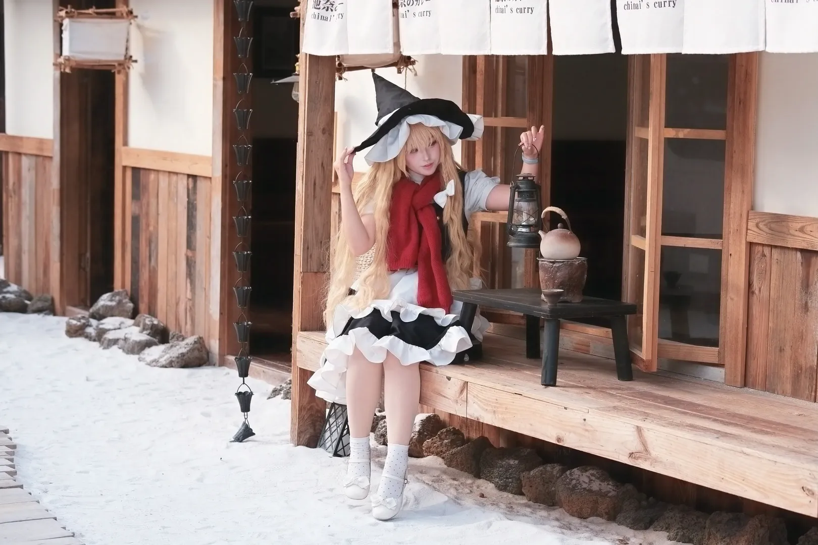 二次元撮影, 東方Project, 霧雨魔理沙 コスプレ, 広州の雪景色スタジオ, 冬の空気感 - 7枚目