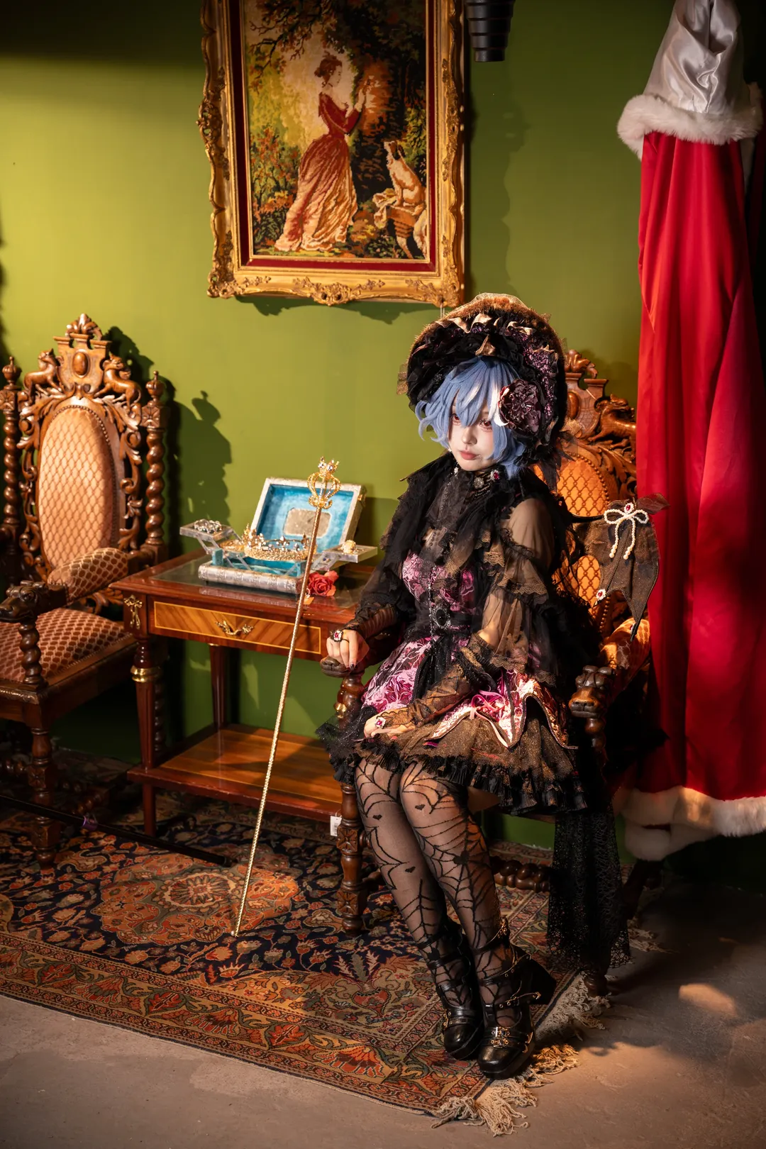 Cosplay photoshoot, Touhou Project, Remilia Scarlet cosplay, Gothic Lolita, Western antiques