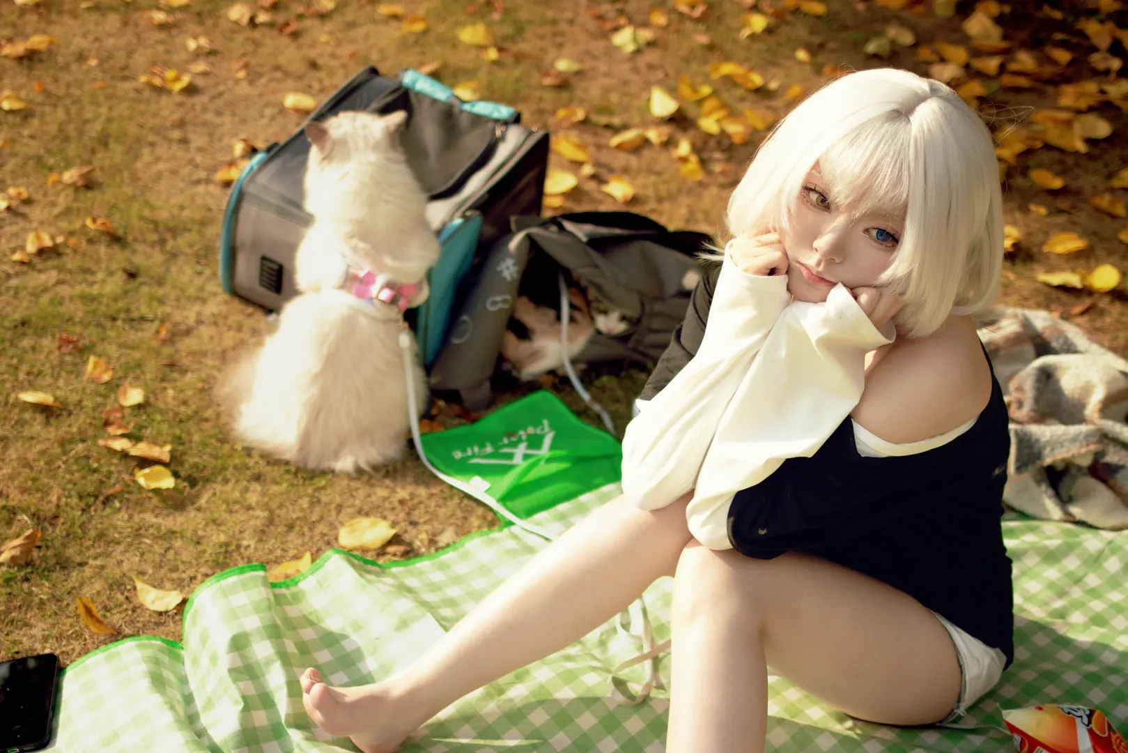 Cosplay photoshoot, Kaname Rana cosplay, MyGO!!!!!, Japanese style cute, Autumn outdoor photoshoot