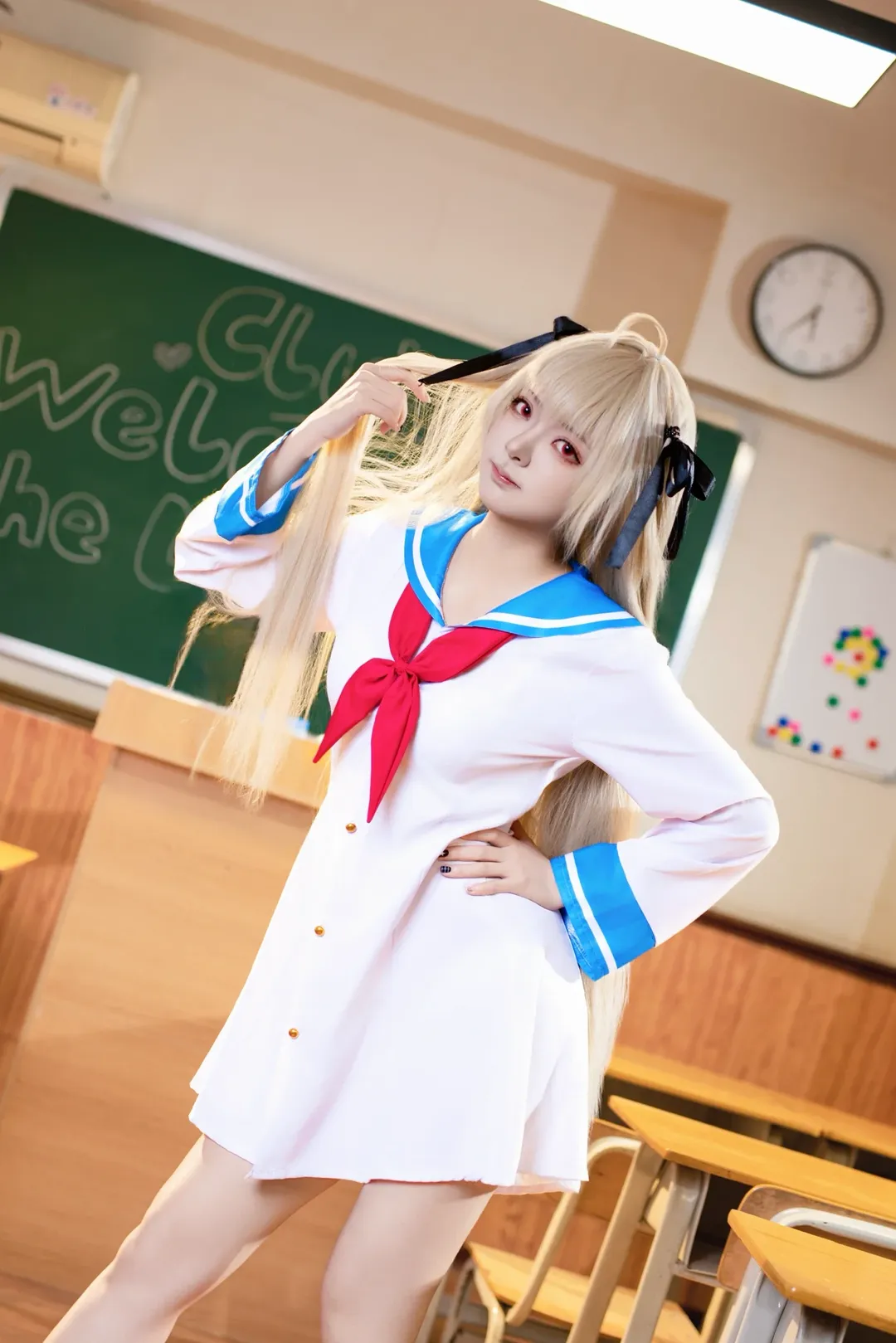 二次元cosplay, 水手服, 教室写真, 亚托莉cos, ATRI - 第2张