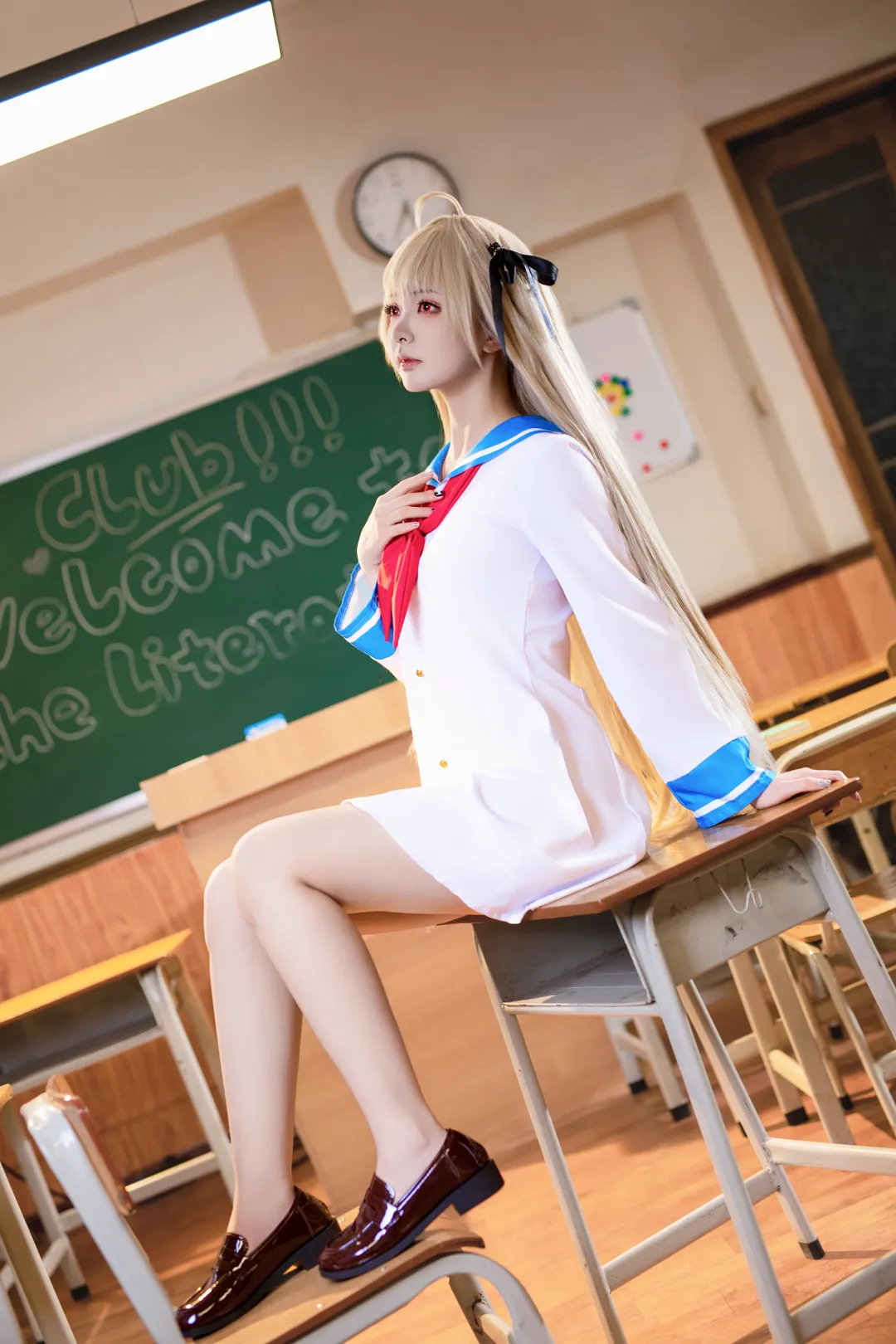 二次元cosplay, 水手服, 教室写真, 亚托莉cos, ATRI - 第3张
