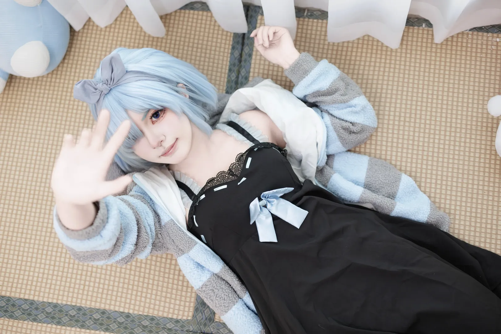 二次元撮影, Re:ゼロから始める異世界生活, レム コスプレ, パジャマコスプレ, おうちでの日常 - 2枚目