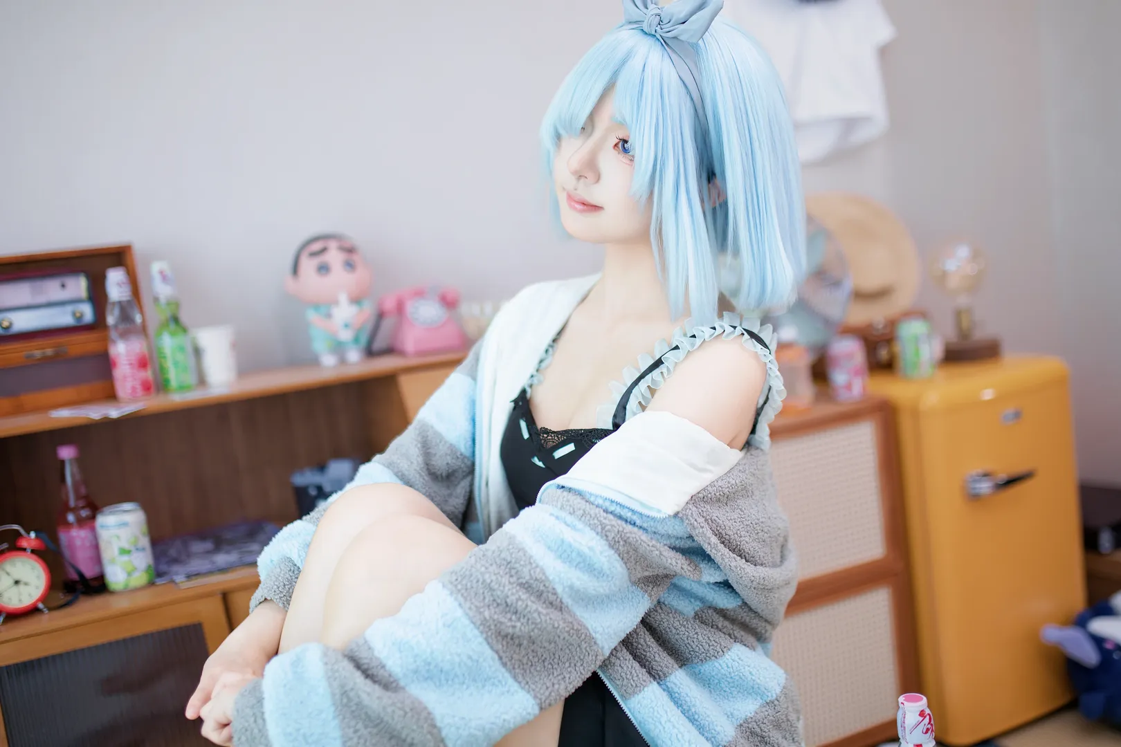 二次元撮影, Re:ゼロから始める異世界生活, レム コスプレ, パジャマコスプレ, おうちでの日常 - 5枚目