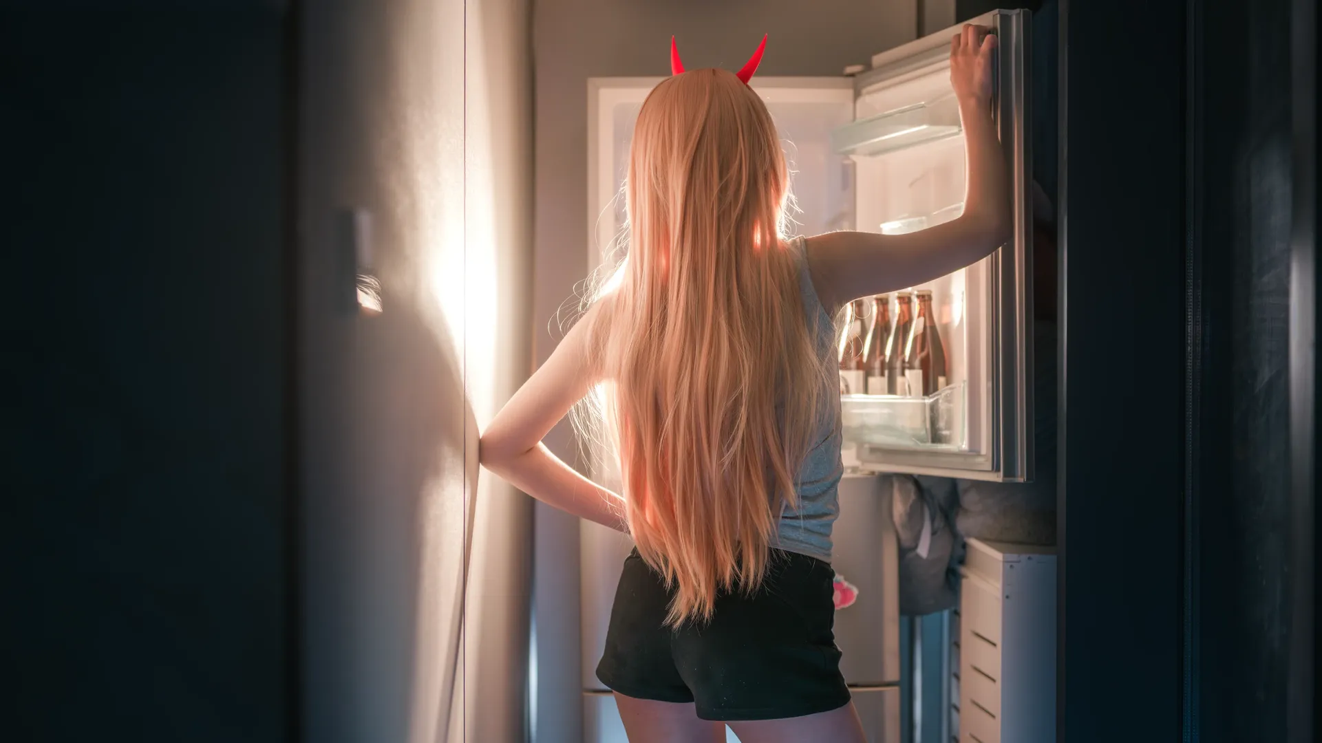 电锯人, 暗调摄影, 帕瓦cos, 电影感cosplay, 日常家居服 - 第6张