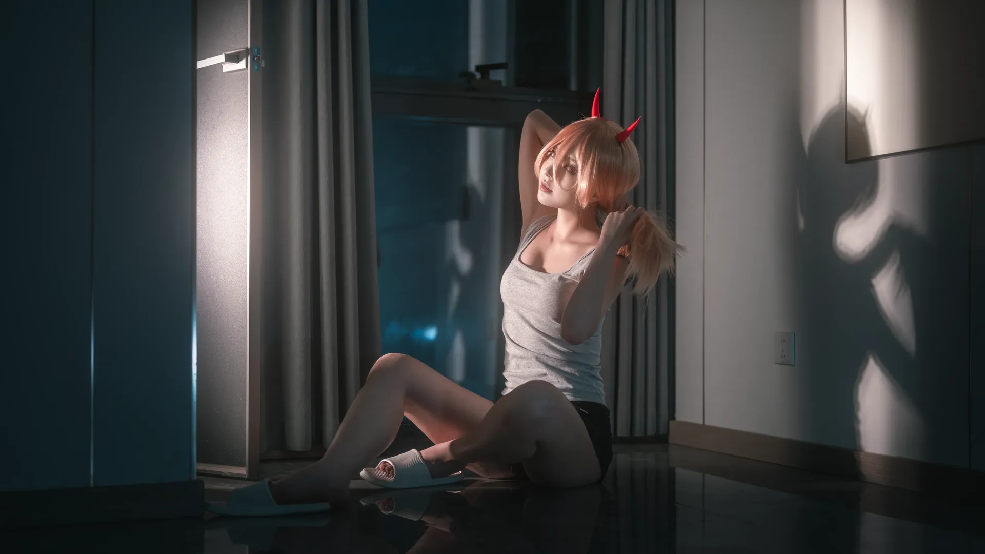 电锯人, 暗调摄影, 帕瓦cos, 电影感cosplay, 日常家居服 - 第7张
