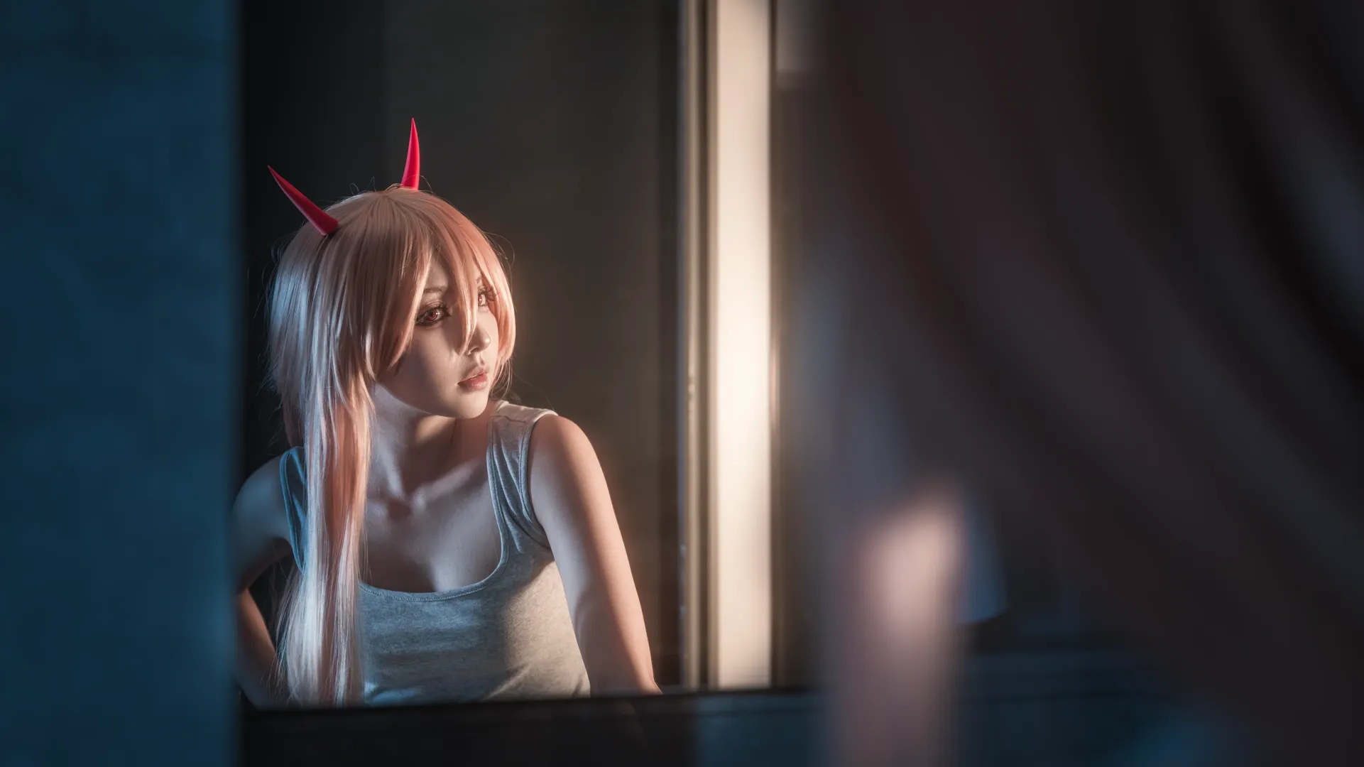电锯人, 暗调摄影, 帕瓦cos, 电影感cosplay, 日常家居服 - 第8张