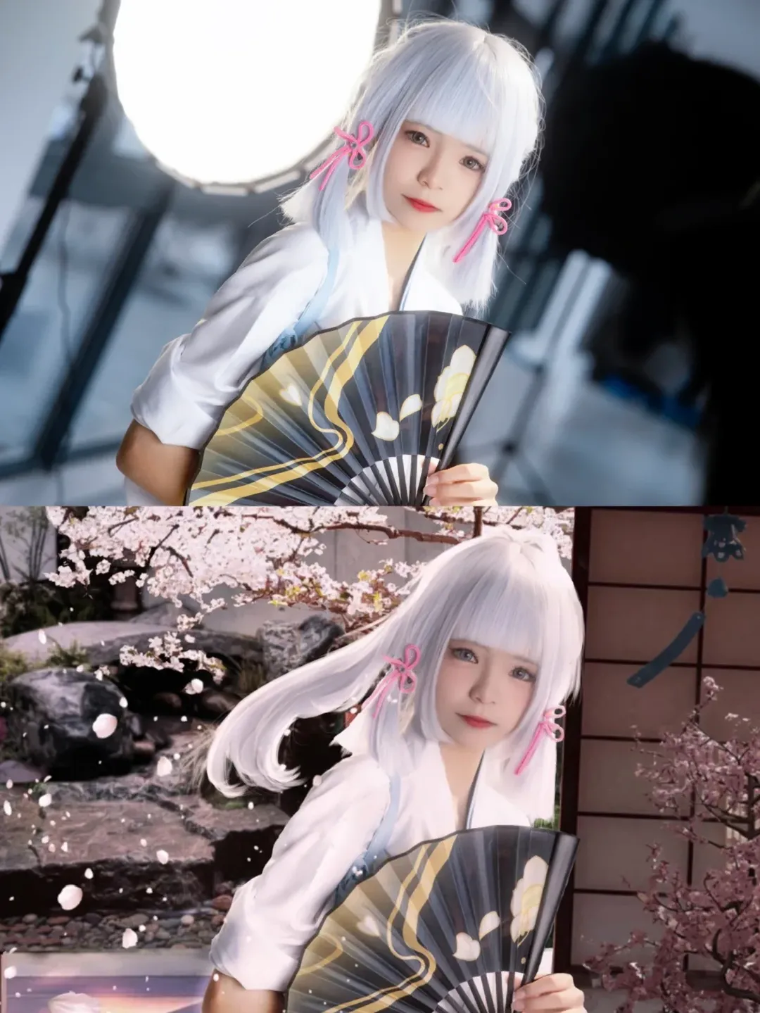神里绫华cos, 和风写真, 后期修图, 合成场景, 头发精修 - 第1张
