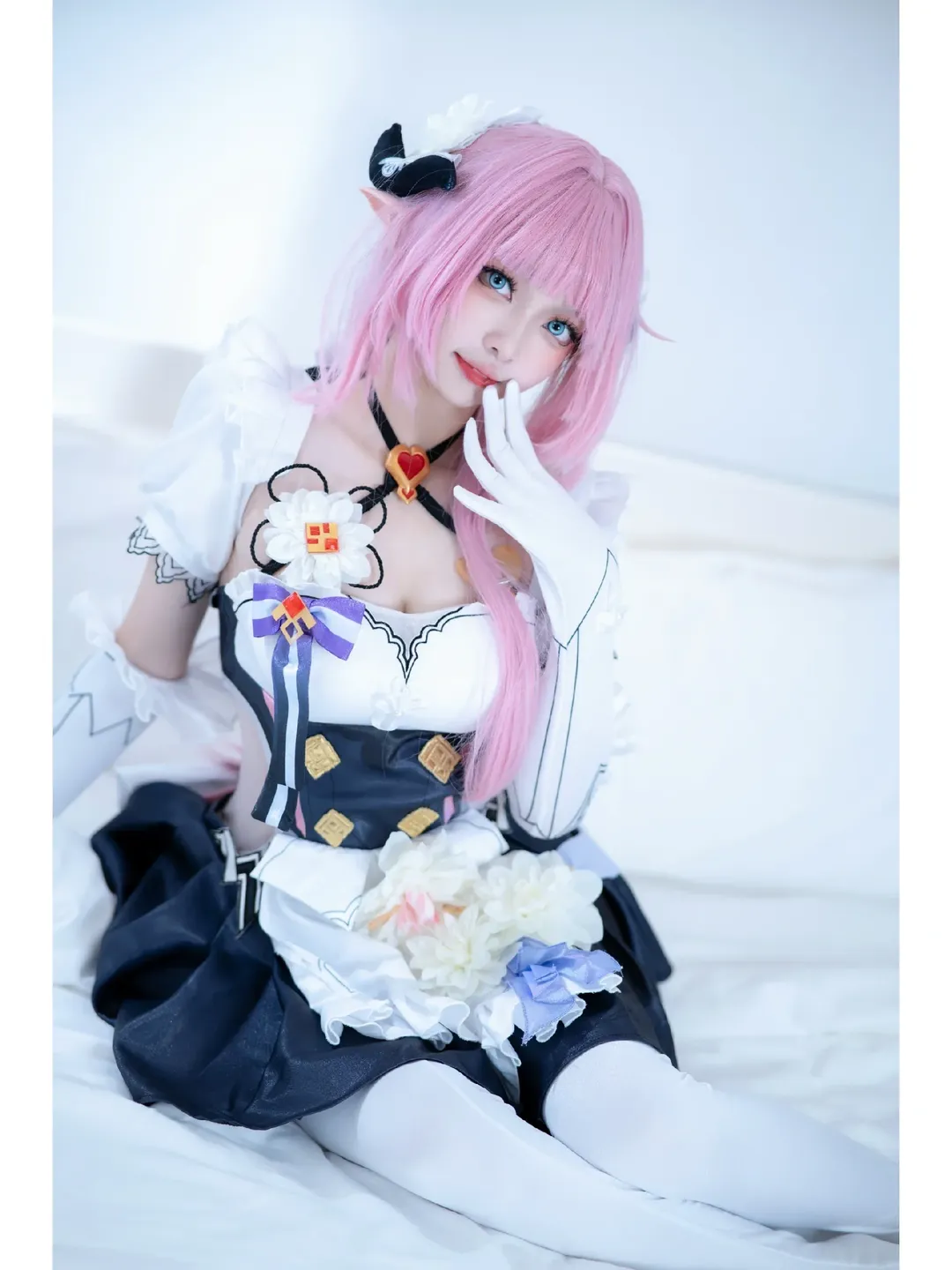 爱莉希雅cos, 崩坏3, 二次元cosplay, 精灵耳, 粉色假发 - 第4张