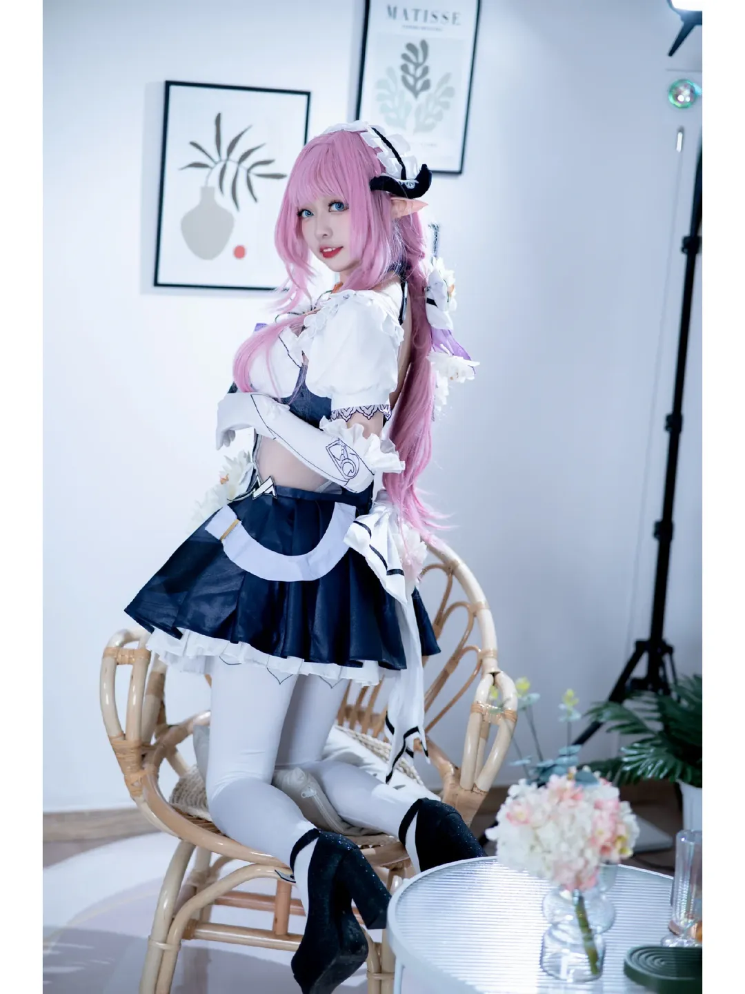 爱莉希雅cos, 崩坏3, 二次元cosplay, 精灵耳, 粉色假发 - 第9张