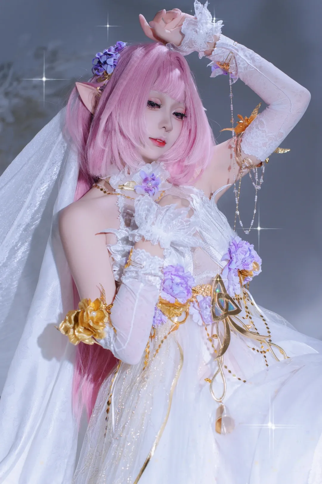 爱莉希雅cos, 崩坏3, 二次元摄影, 精灵cos, 花嫁cosplay - 第1张