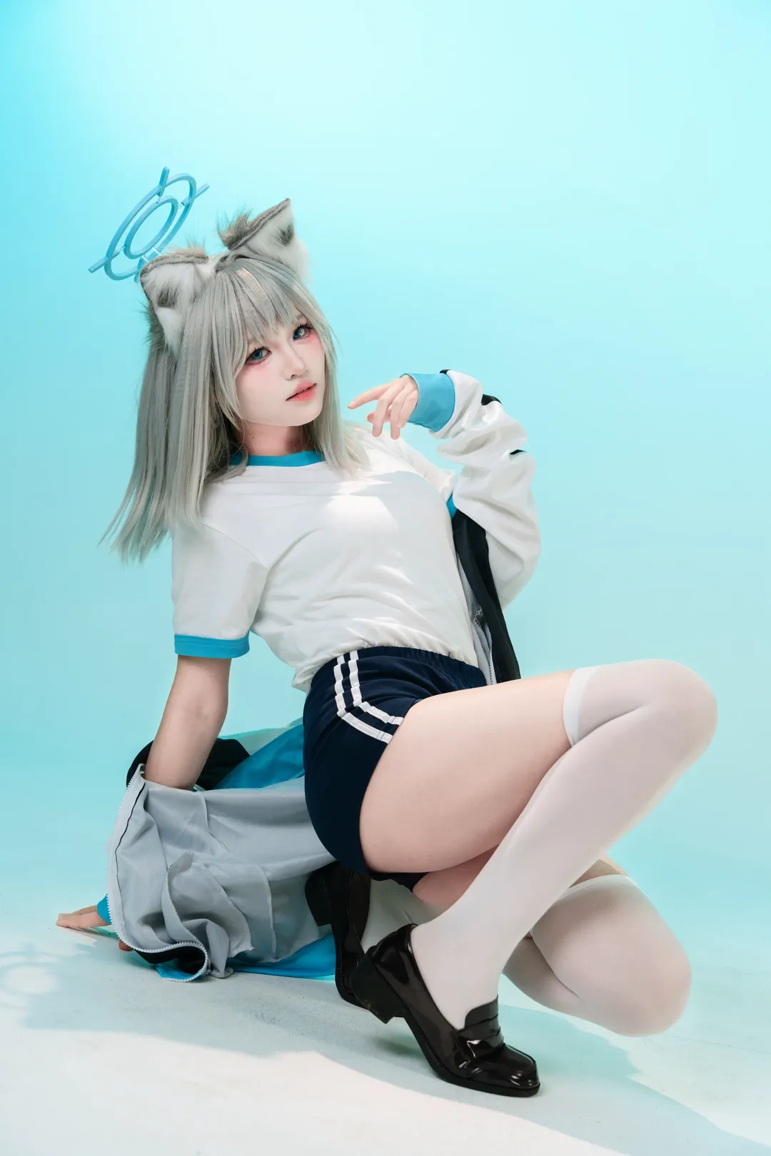 二次元摄影, 蔚蓝档案, 互勉约拍, 砂狼白子cos, 体操服cosplay - 第1张