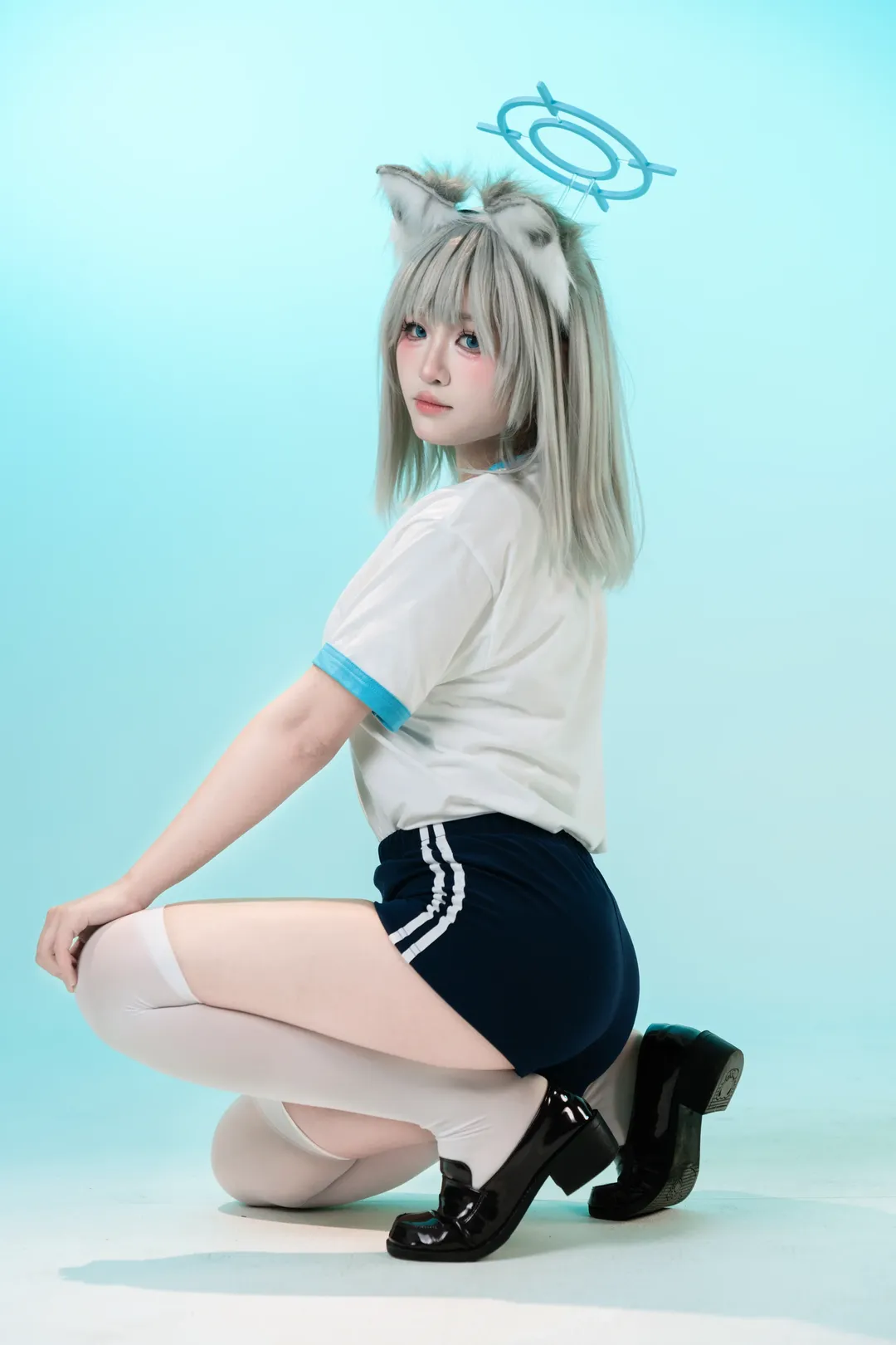 二次元摄影, 蔚蓝档案, 互勉约拍, 砂狼白子cos, 体操服cosplay