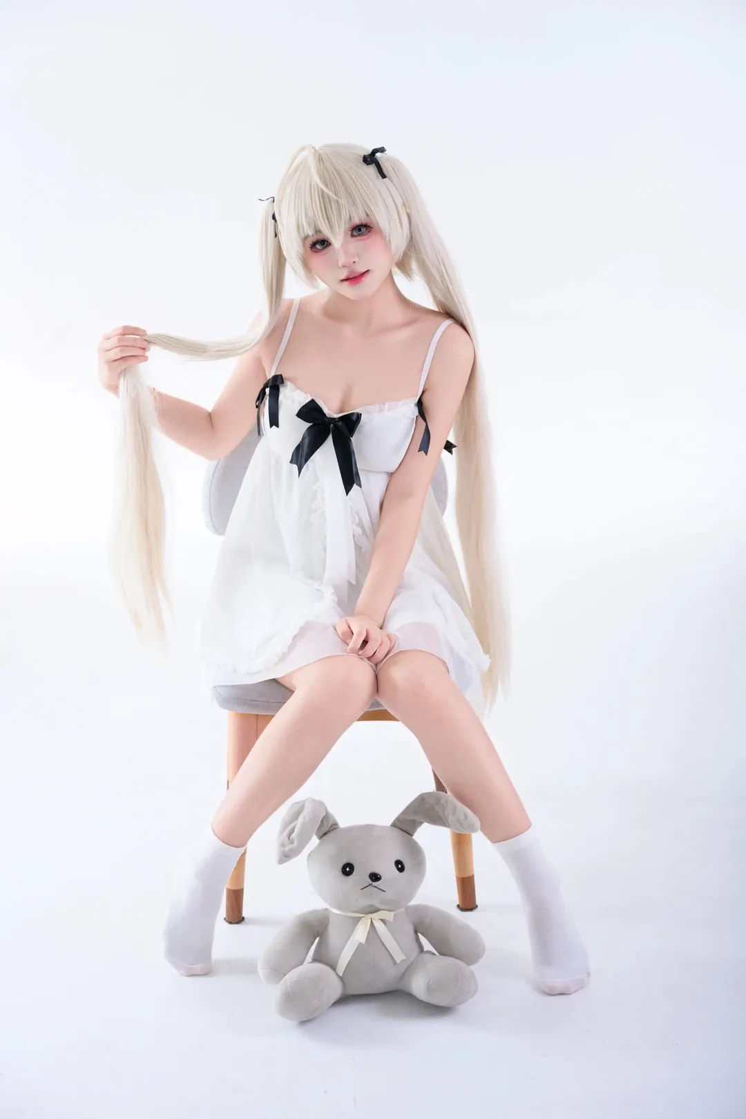 春日野穹cos, 缘之空, 二次元萌妹, 白棚摄影, 日系cosplay - 第5张