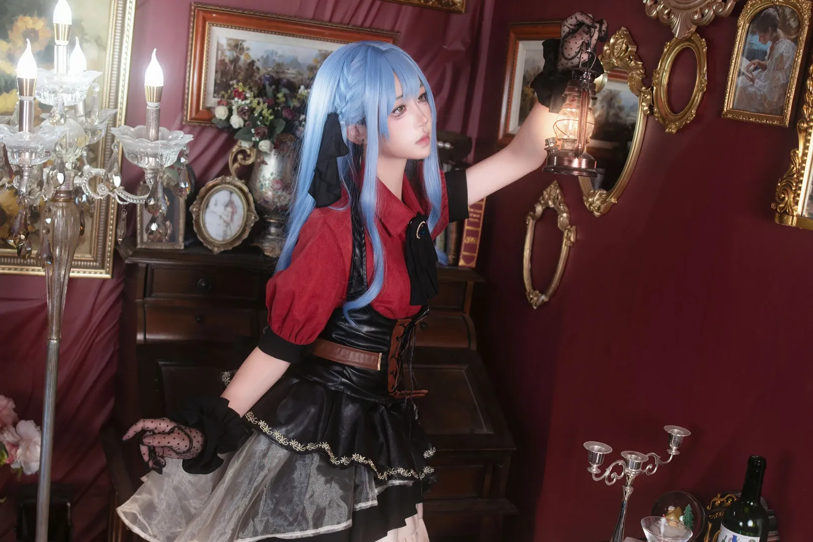 丰川祥子cos, cosplay正片, 暗黑哥特风, BanG Dream, 复古人像摄影