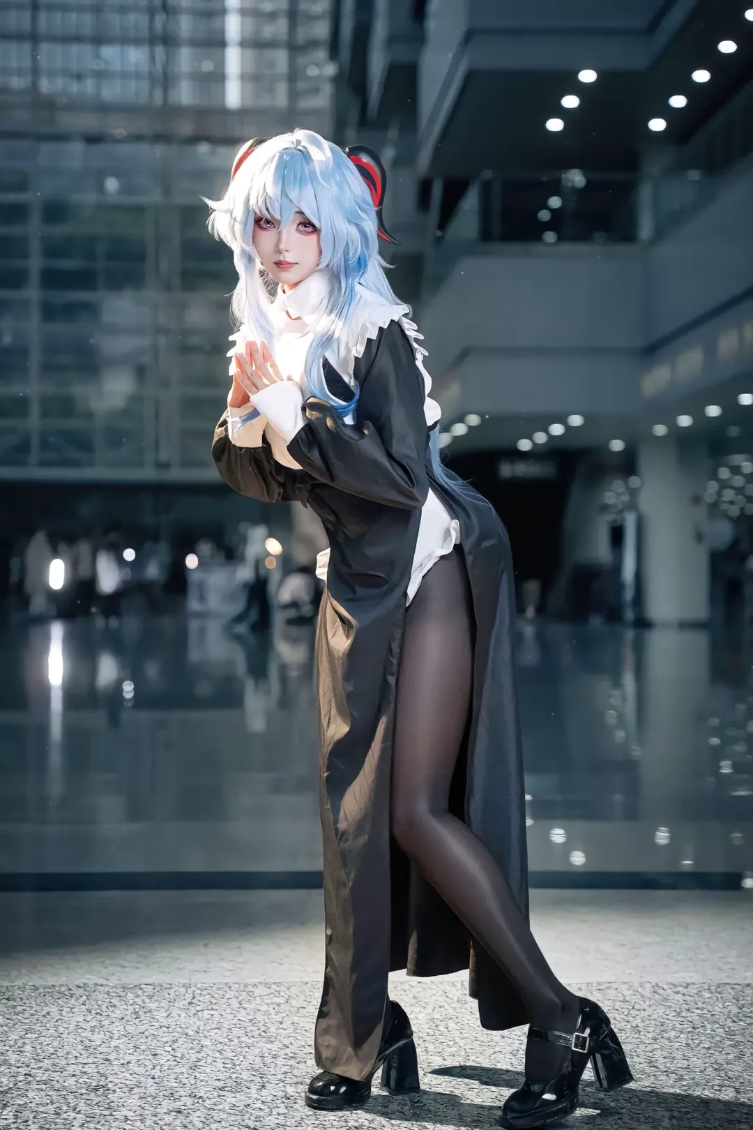 原神, 甘雨cos, 漫展场照, cosplay日常, 黑丝穿搭 - 第2张