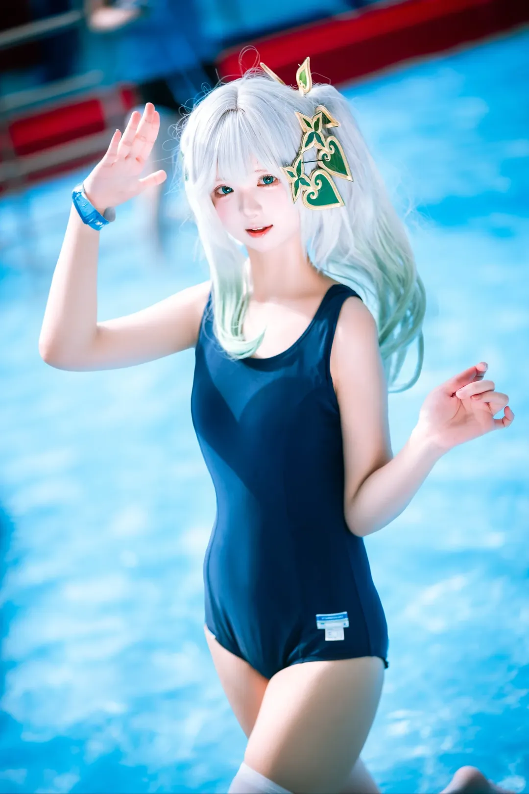 原神, ナヒーダ コスプレ, 水着コスプレ, 屋外撮影, 夏のシェア - 1枚目