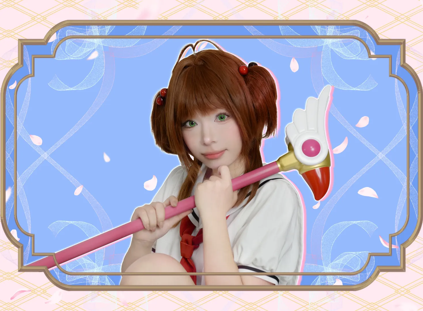 魔法少女, 二次元cosplay, 木之本櫻cos, 魔卡少女櫻, 友枝小學制服 - 第1張