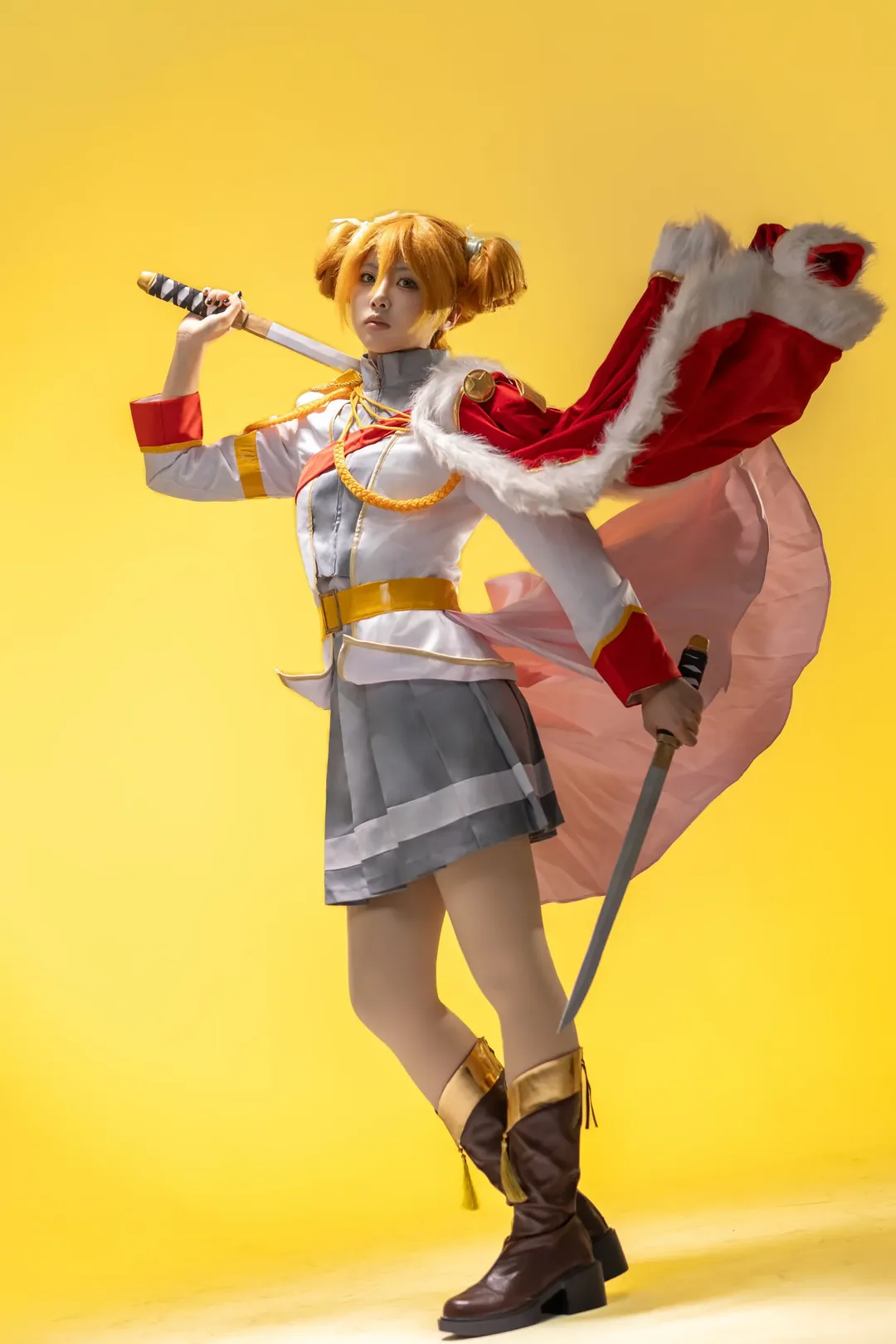 白ホリ撮影, 制服コスプレ, 大場ななコスプレ, 少女☆歌劇 レヴュースタァライト, 双刀コスプレ