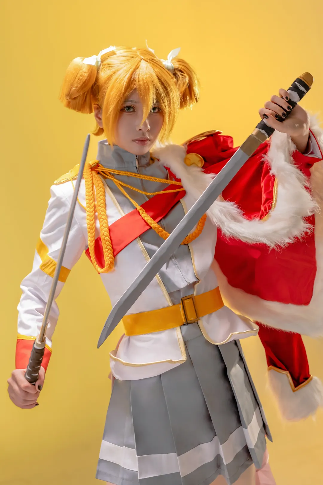 白棚拍摄, 制服cosplay, 大场奈奈cos, 少女歌剧, 双刀cos - 第4张