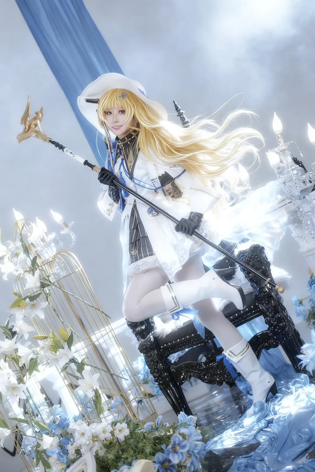 菲比cos, 鳴潮, cosplay正片, 實景棚拍, 白絲穿搭