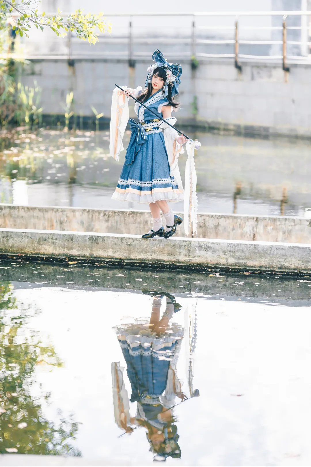 博丽灵梦cos, 青灵梦, 夏日cos, 東方project, 2p色cos