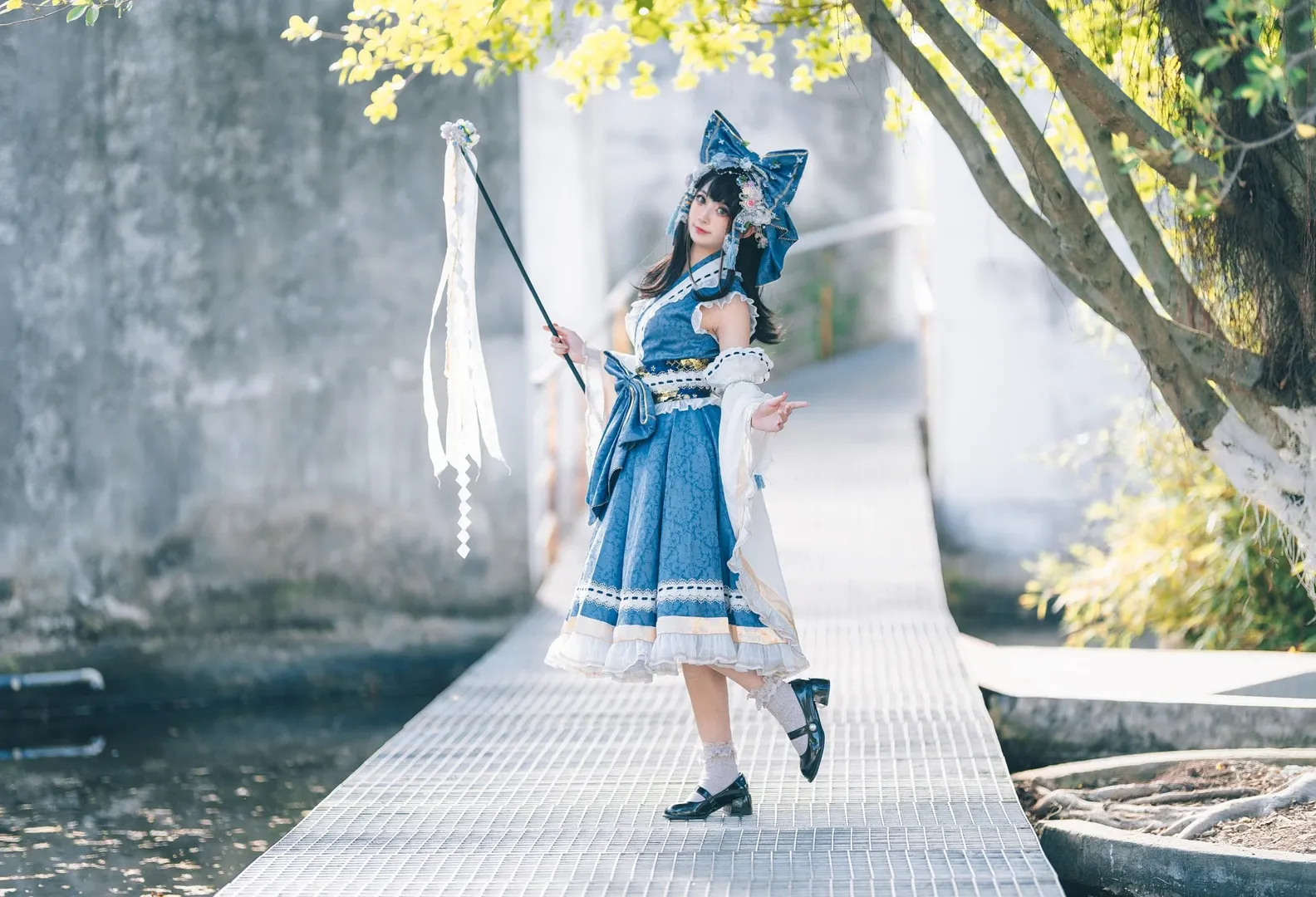 博丽灵梦cos, 青灵梦, 夏日cos, 東方project, 2p色cos - 第3张