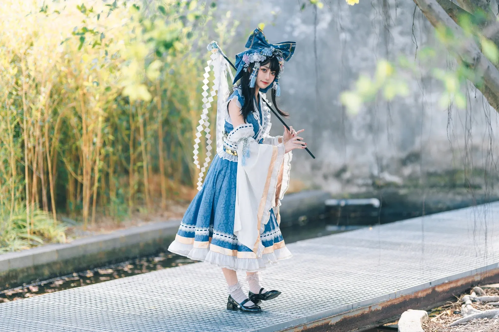 博丽灵梦cos, 青灵梦, 夏日cos, 東方project, 2p色cos - 第4张