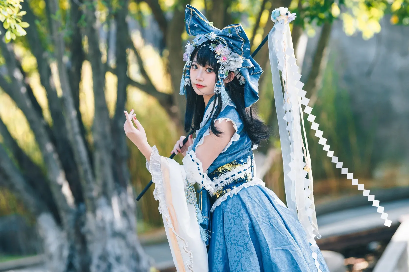 博丽灵梦cos, 青灵梦, 夏日cos, 東方project, 2p色cos - 第6张