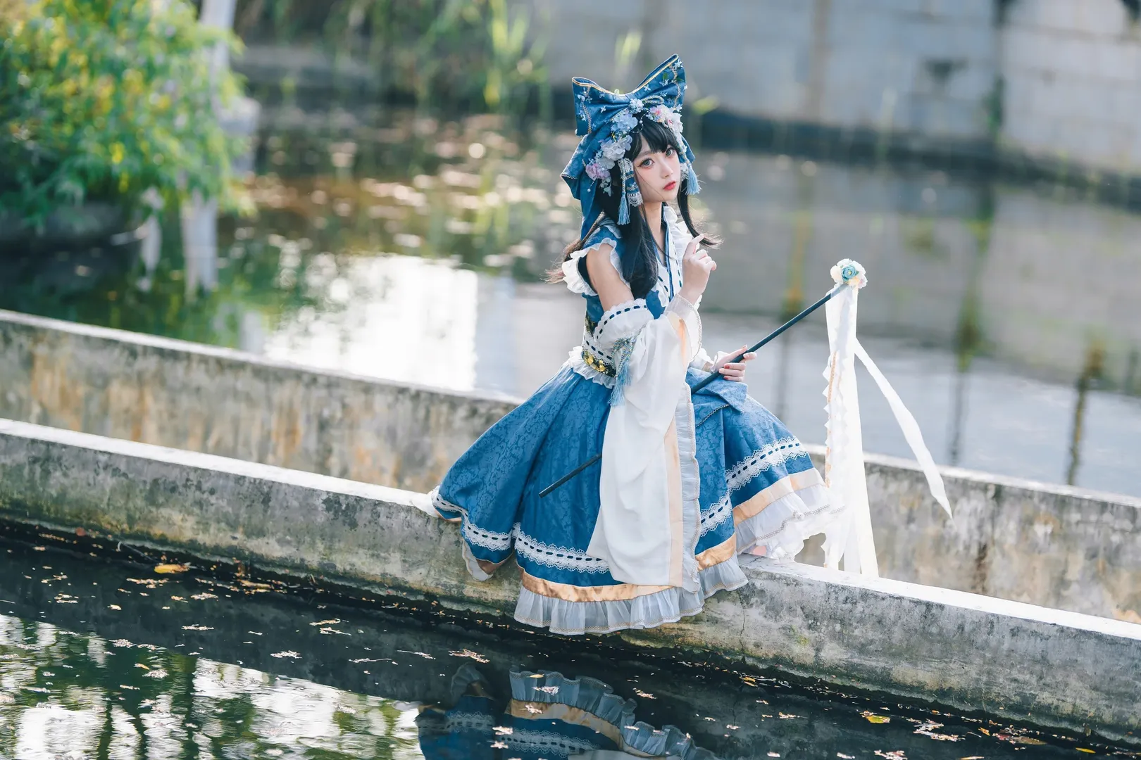 博丽灵梦cos, 青灵梦, 夏日cos, 東方project, 2p色cos - 第7张