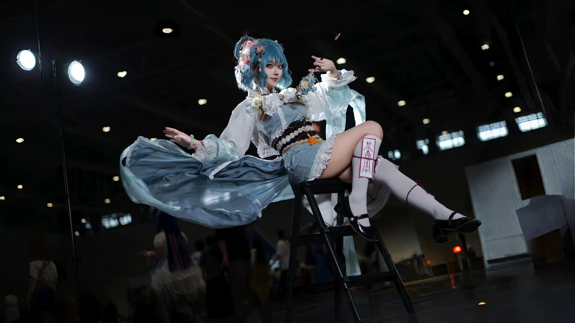 東方Project, 霍青娥コスプレ, アニメイベントのポーズ参考, 中国仙侠コスプレ, ロングパイプの撮影ポーズ - 11枚目